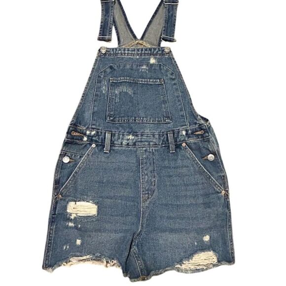 Wild Fable Pants - Wild Fable Women's Denim Frayed Overall Shorts Blue Size XS Standard Casual